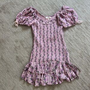 Loveshack fancy violet ruffle mini dress